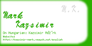 mark kazsimir business card